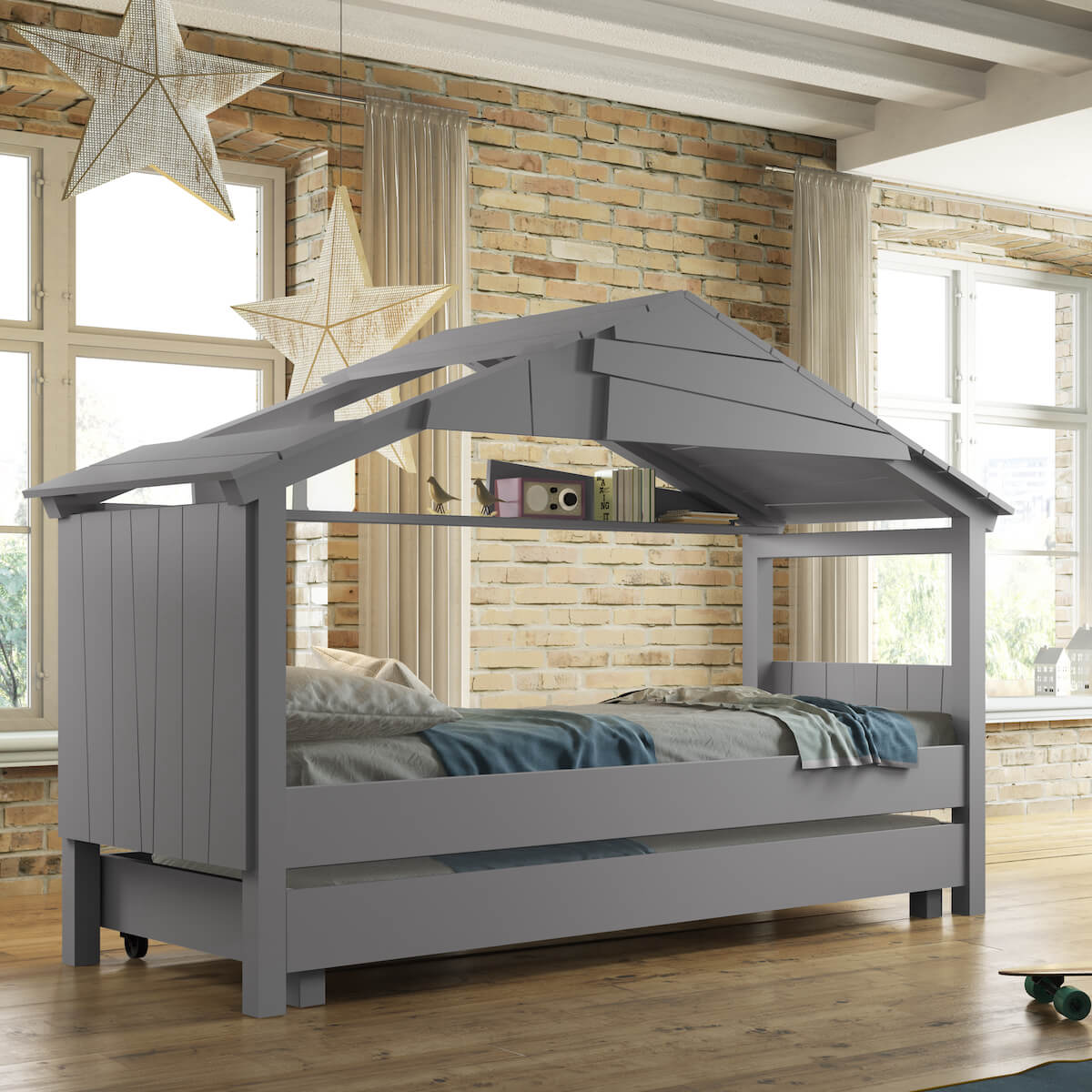 Lit 90x200cm CABANE STAR Mathy by Bols vert jungle