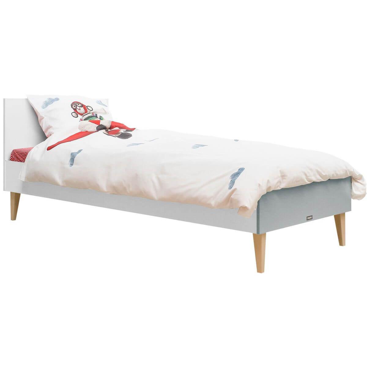 Lit 90x200cm EMMA Bopita blanc-gris