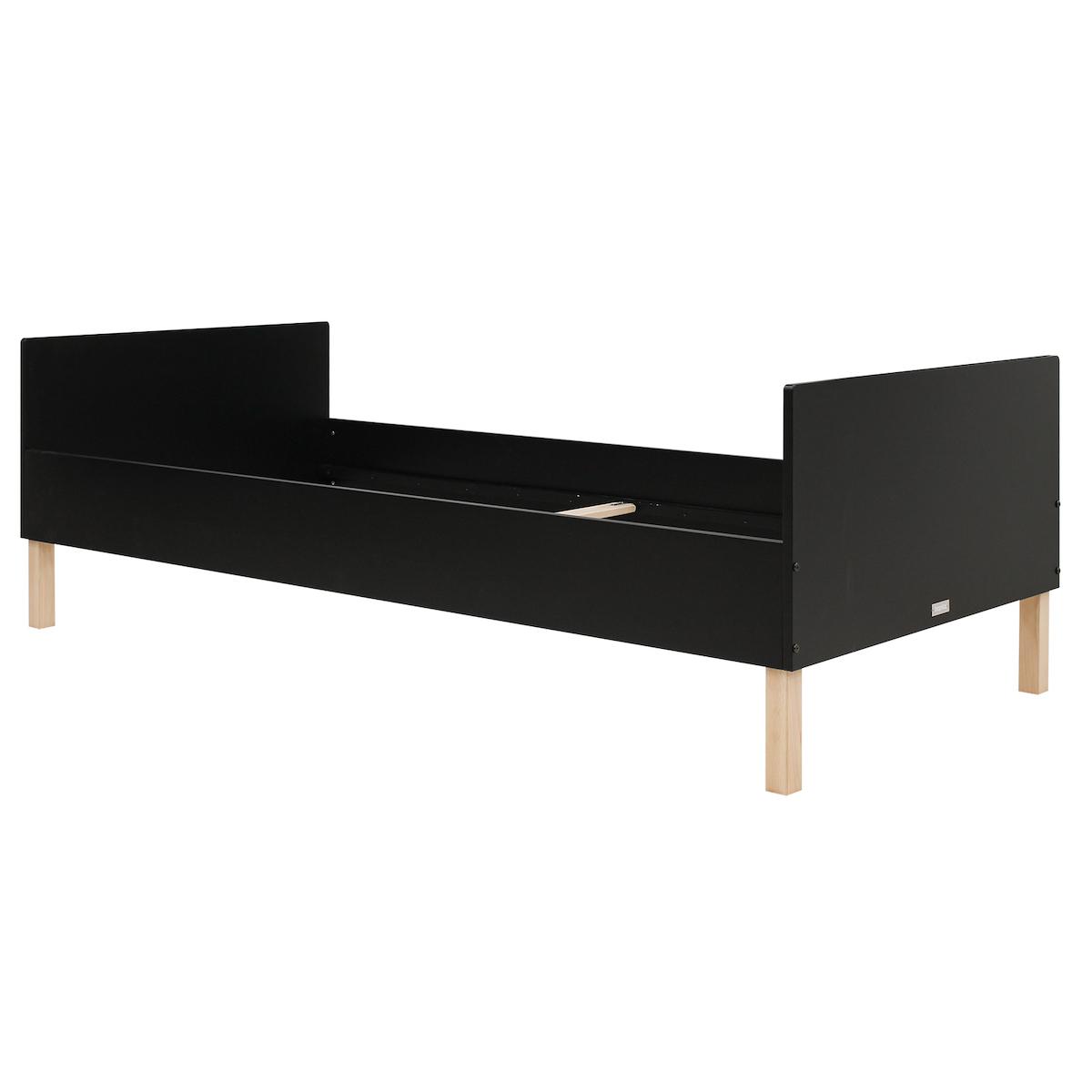 Lit 90x200cm FLORIS Bopita Noir Mat-Naturel