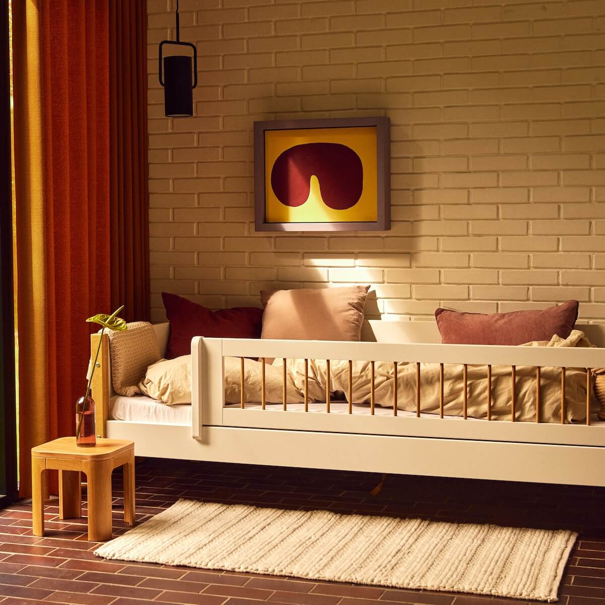 Lit 90x200cm NOR Flexa blanc oak