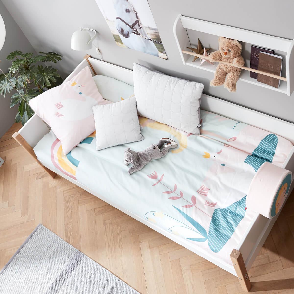 Lit 90x200cm NOR Flexa chêne-blanc