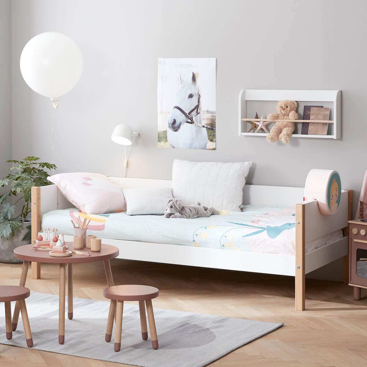 Lit 90x200cm NOR Flexa chêne-blanc
