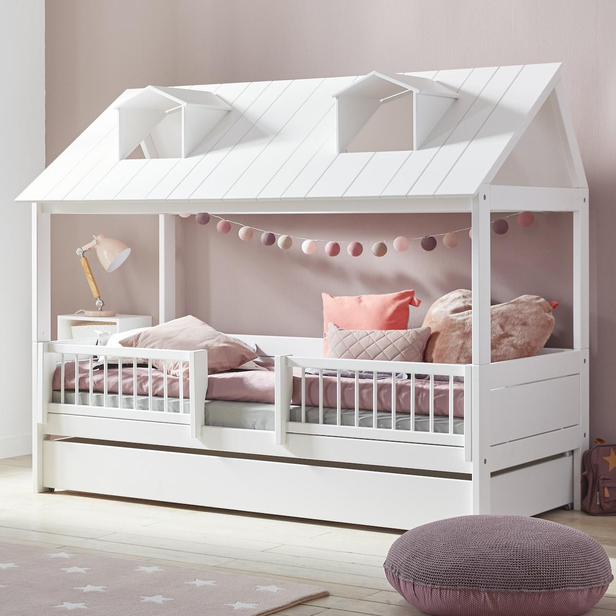 Lit 90x200cm-sommier luxe BEACH HOUSE Lifetime blanc