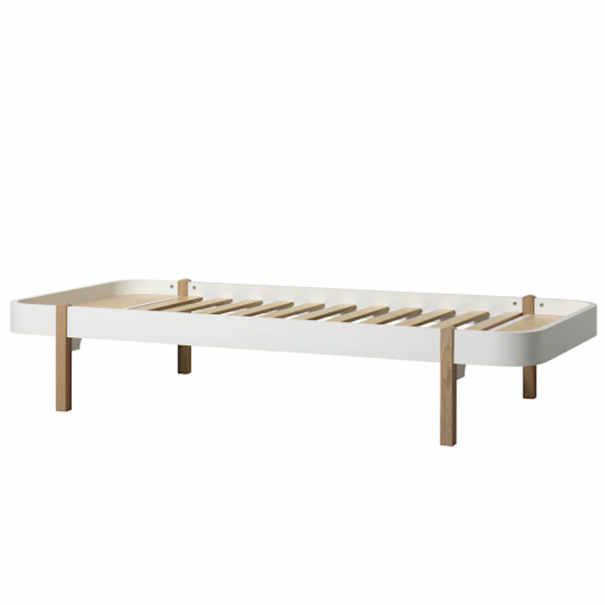 Lit 90x200cm WOOD LOUNGER Oliver Furniture blanc-chêne