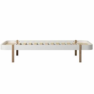 Lit 90x200cm WOOD LOUNGER Oliver Furniture blanc-chêne