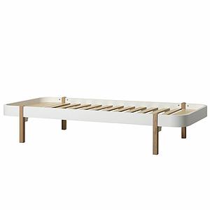 Lit 90x200cm WOOD LOUNGER Oliver Furniture blanc-chêne