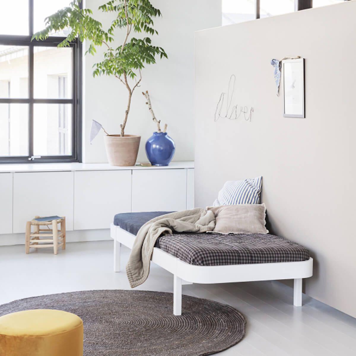 Lit 90x200cm WOOD LOUNGER Oliver Furniture blanc