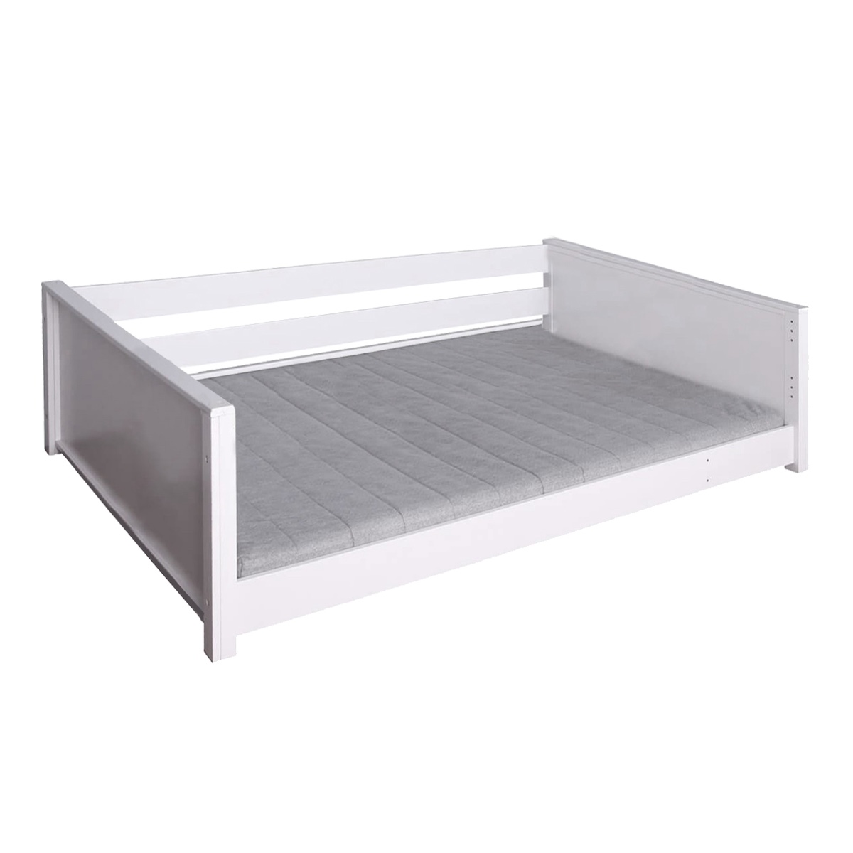 Lit au sol Montessori 120x200cm KASVA hêtre laqué blanc