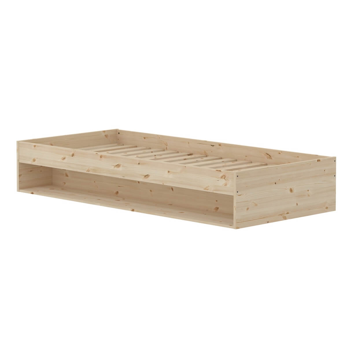 Lit avec étagère 90x200cm GROW Flexa pine