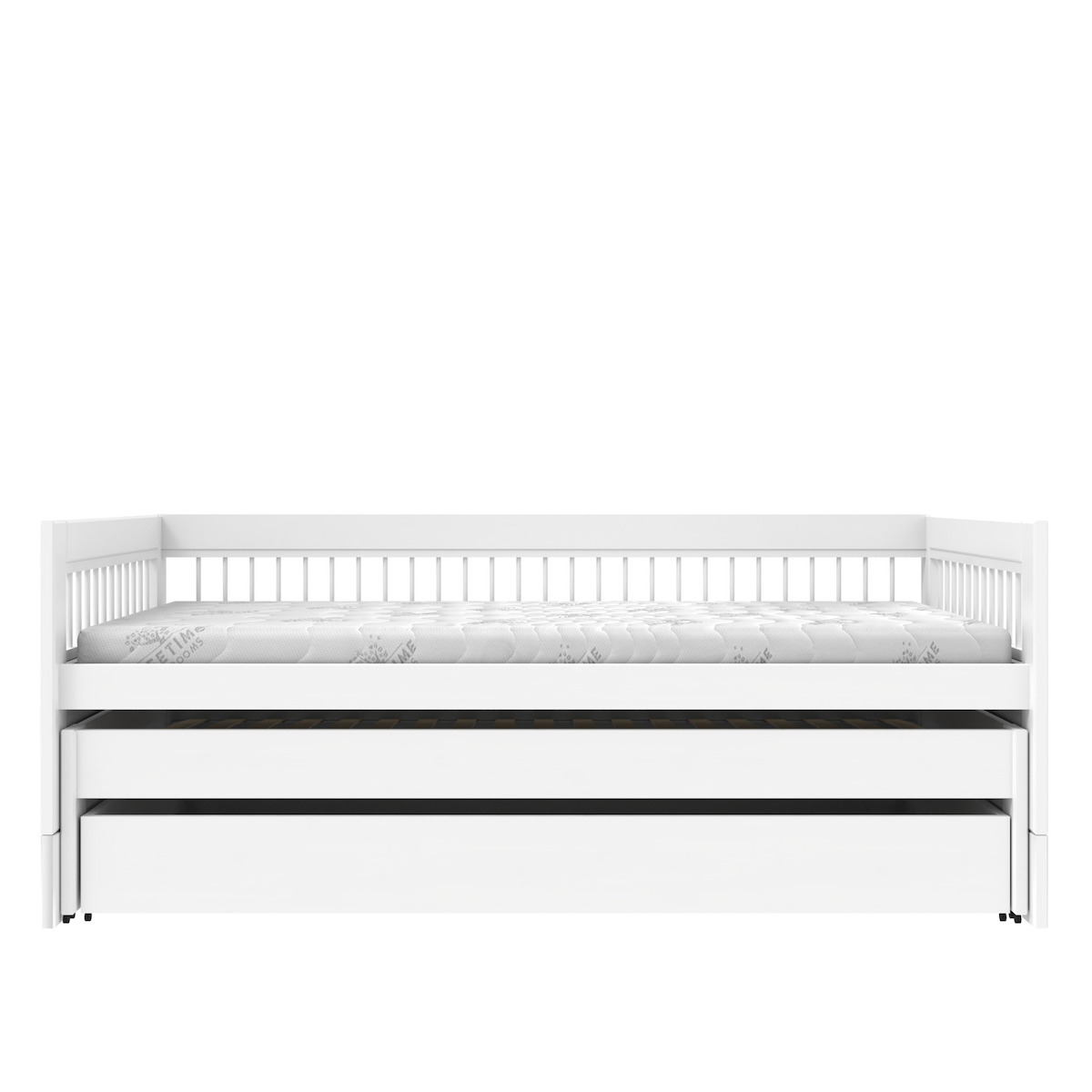 Lit avec lit d'appoint-tiroir 90x200cm BREEZE Lifetime blanc