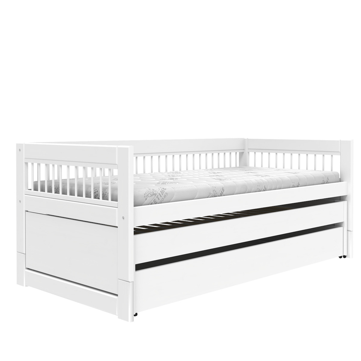 Lit avec lit d'appoint-tiroir 90x200cm BREEZE Lifetime blanc