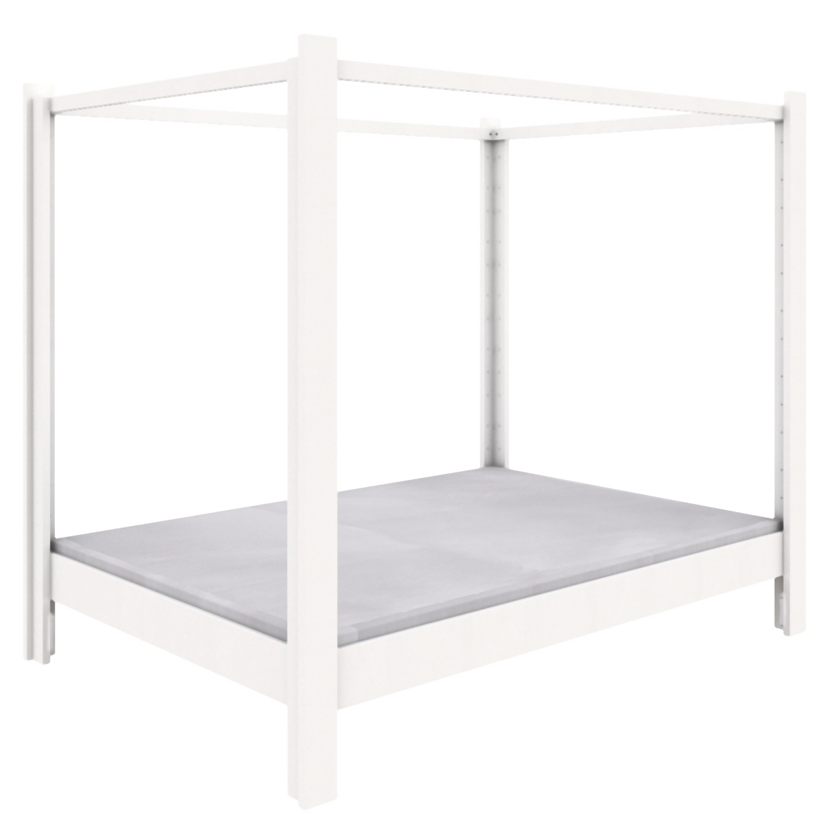 Lit baldaquin 140x200cm DESTYLE de Breuyn laqué blanc