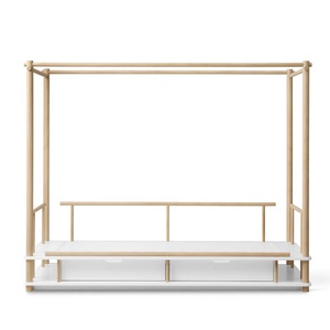 Lit baldaquin 90x180cm CAMP Oliver Furniture blanc-chêne