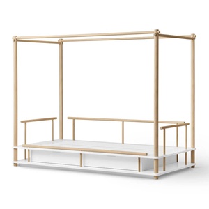 Lit baldaquin 90x180cm CAMP Oliver Furniture blanc-chêne