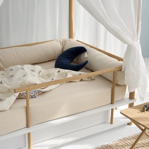 Lit baldaquin 90x180cm CAMP Oliver Furniture blanc-chêne