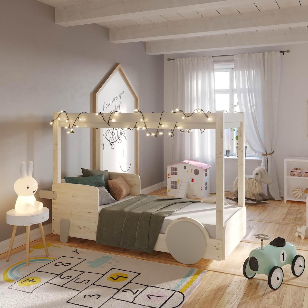 Lit baldaquin 90x190cm DISCOVERY Mathy by Bols greige