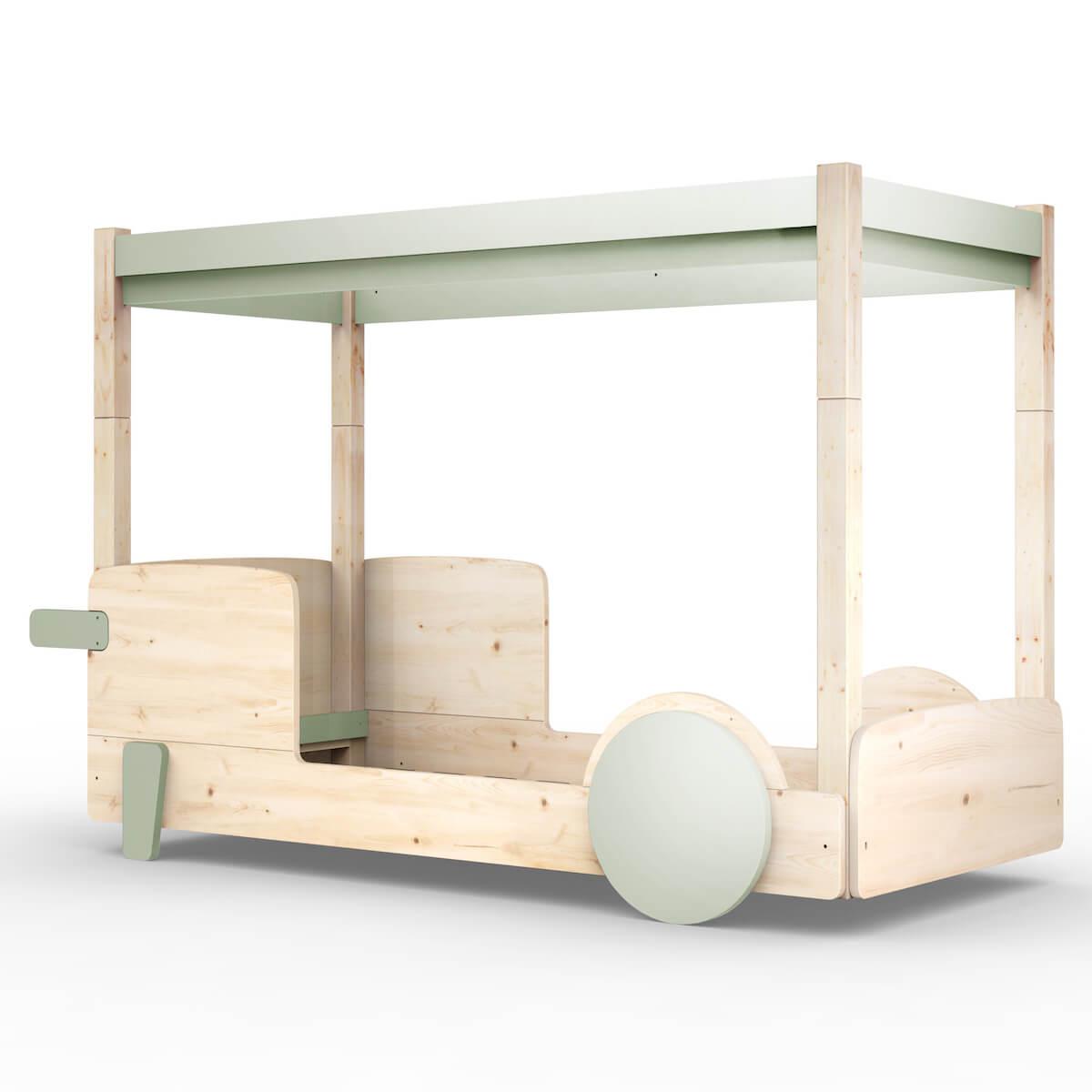 Lit baldaquin 90x190cm DISCOVERY Mathy by Bols gris mousse