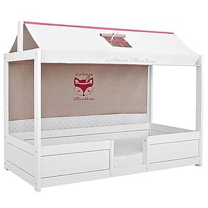 Lit baldaquin évolutif 90x200cm 4 EN 1sommier LUXE Lifetime blanc