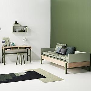 Lit banquette 120x200cm POPSICLE Flexa chêne-kiwi