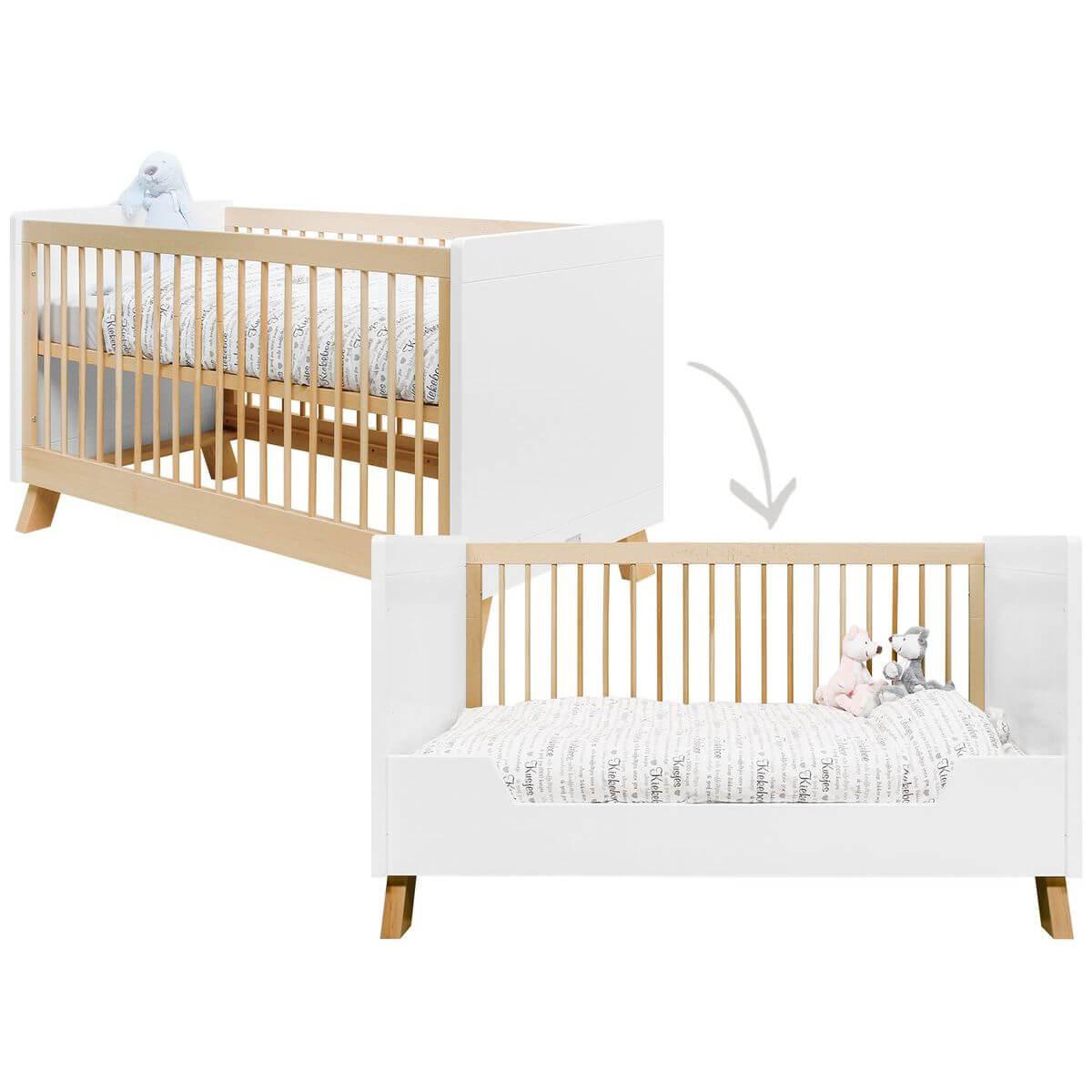 Lit banquette 70x140cm LISA Bopita blanc-naturel