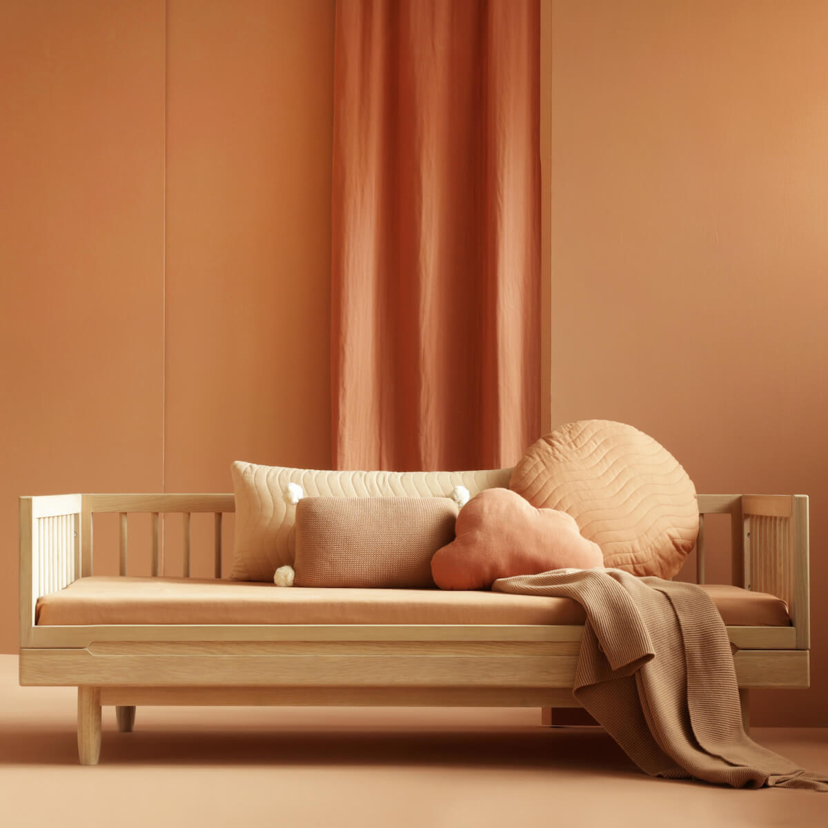 Lit banquette 70x140cm PURE Nobodinoz chêne massif