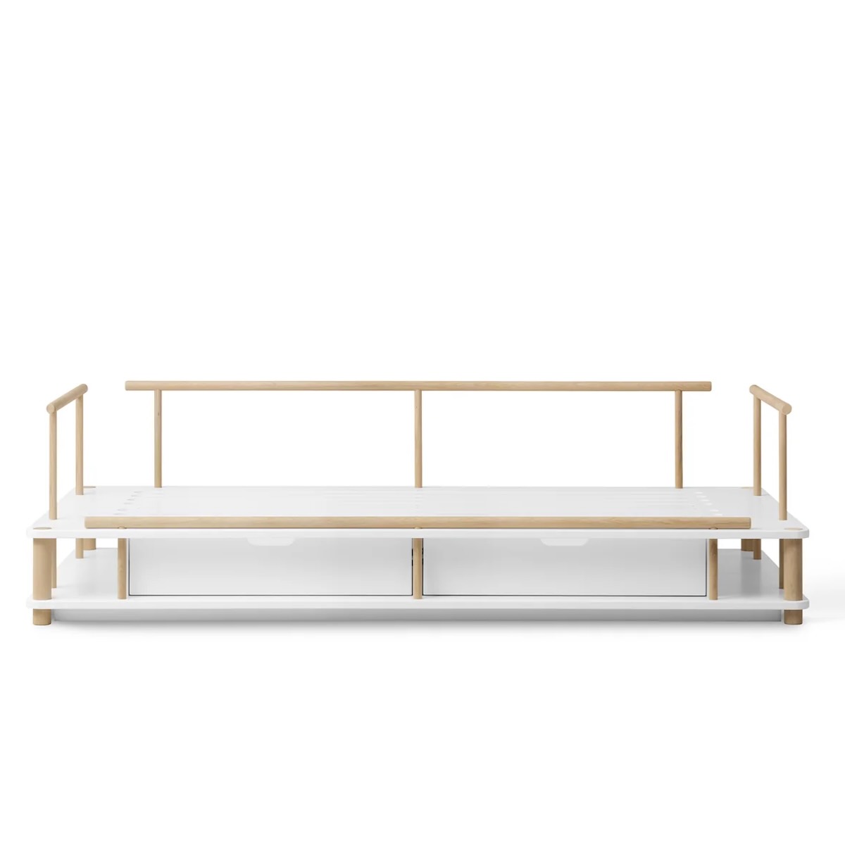 Lit banquette 90x180cm CAMP Oliver Furniture blanc-chêne