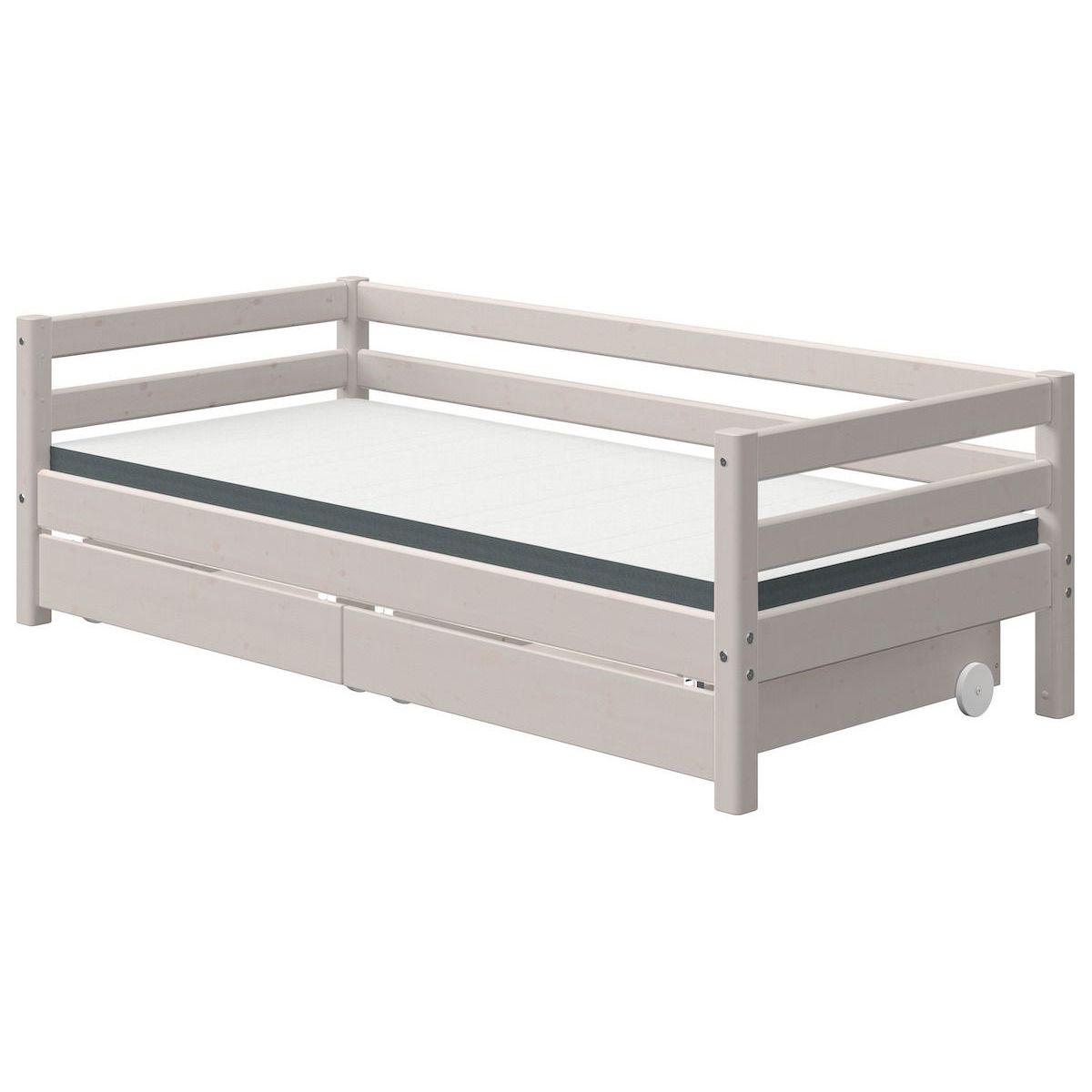 Lit banquette 90x200cm 2 tiroirs CLASSIC Flexa grey washed