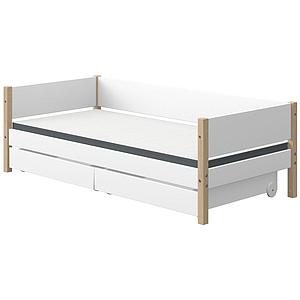Lit banquette 90x200cm 2 tiroirs NOR Flexa chêne-blanc