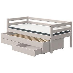 Lit banquette 90x200cm lit gigogne 2 tiroirs CLASSIC Flexa grey washed