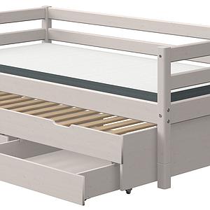 Lit banquette 90x200cm lit gigogne 2 tiroirs CLASSIC Flexa grey washed