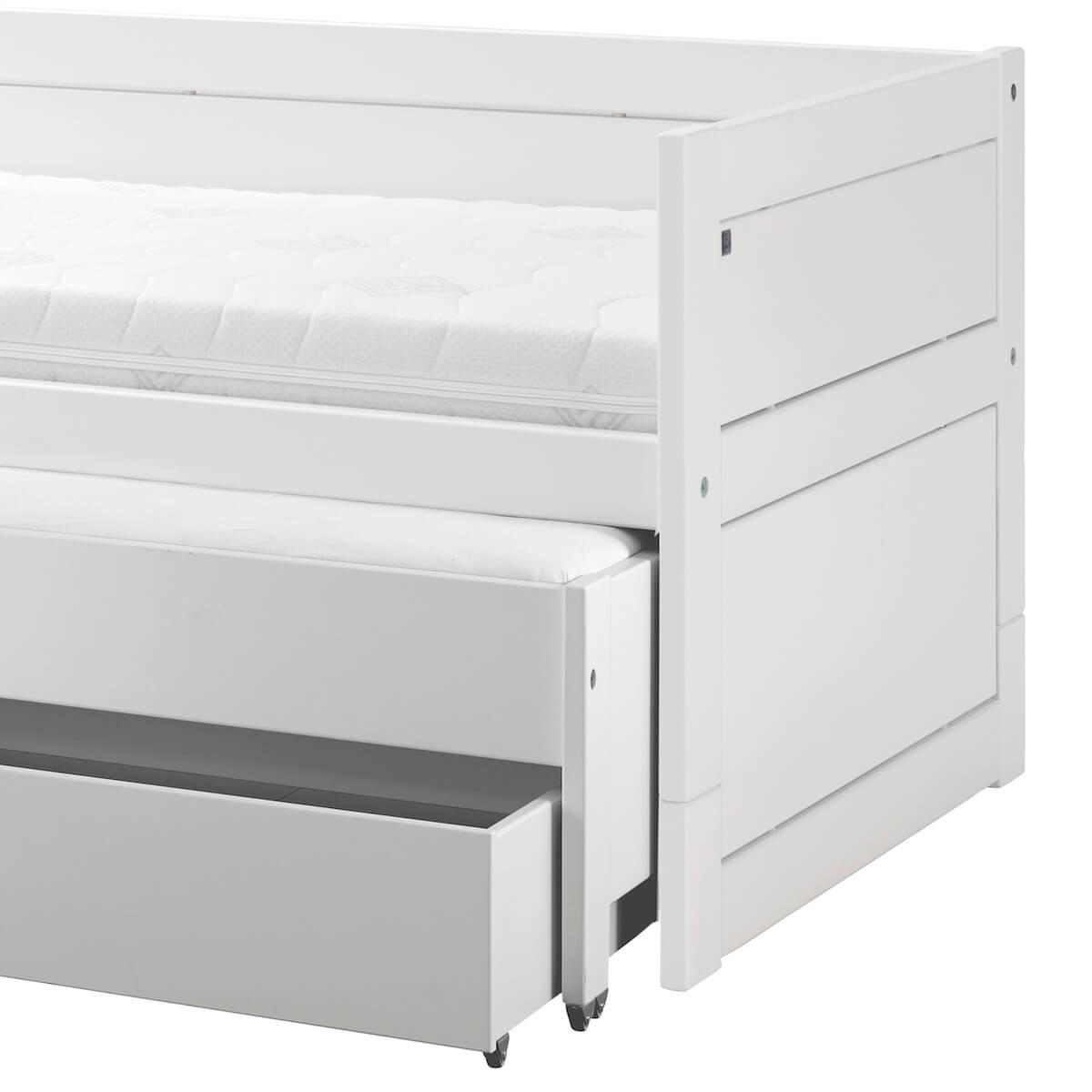 Lit banquette 90x200cm lit gigogne-tiroir Lifetime blanc