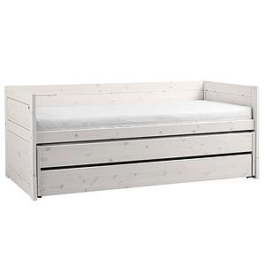 Lit banquette 90x200cm lit gigogne-tiroir Lifetime blanchi