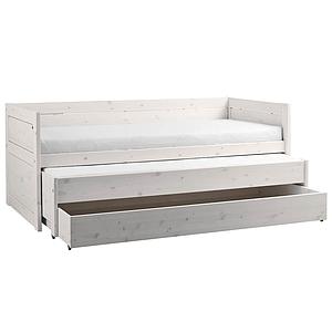 Lit banquette 90x200cm lit gigogne-tiroir Lifetime blanchi