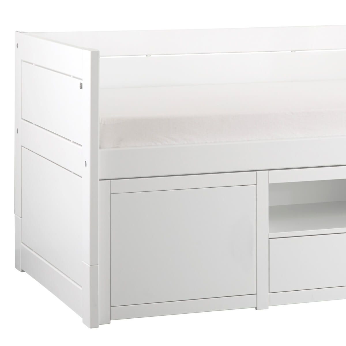 Lit banquette 90x200cm rangement Lifetime blanc