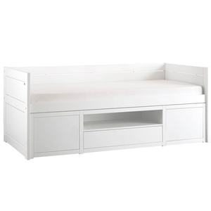 Lit banquette 90x200cm rangement Lifetime blanc