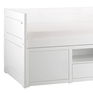 Lit banquette 90x200cm rangement Lifetime blanc