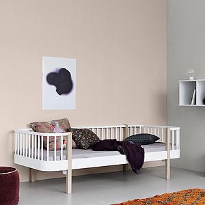 Lit banquette évolutif 90x200cm WOOD ORIGINAL Oliver Furniture blanc