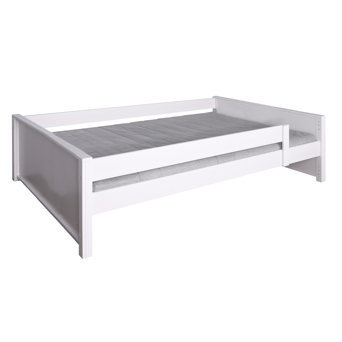 Lit barrière simple 120x200cm KASVA hêtre laqué blanc