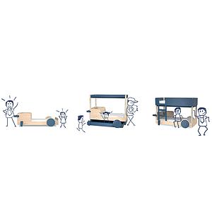Lit bas 90x190cm DISCOVERY Mathy by Bols gris ciment