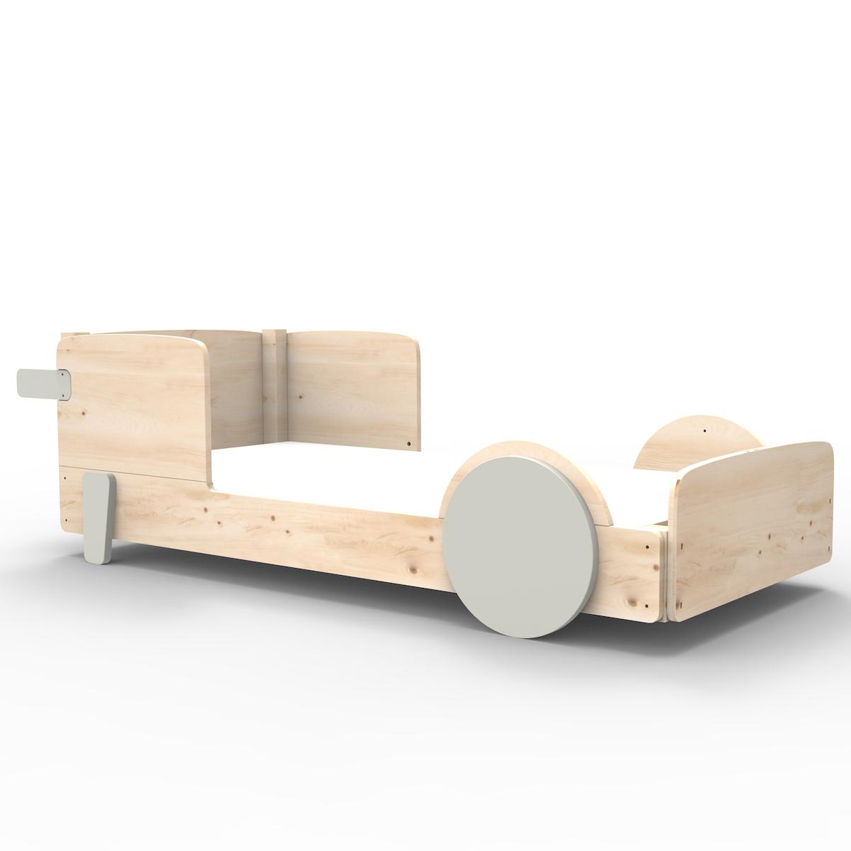 Lit bas 90x190cm DISCOVERY Mathy by Bols gris perle