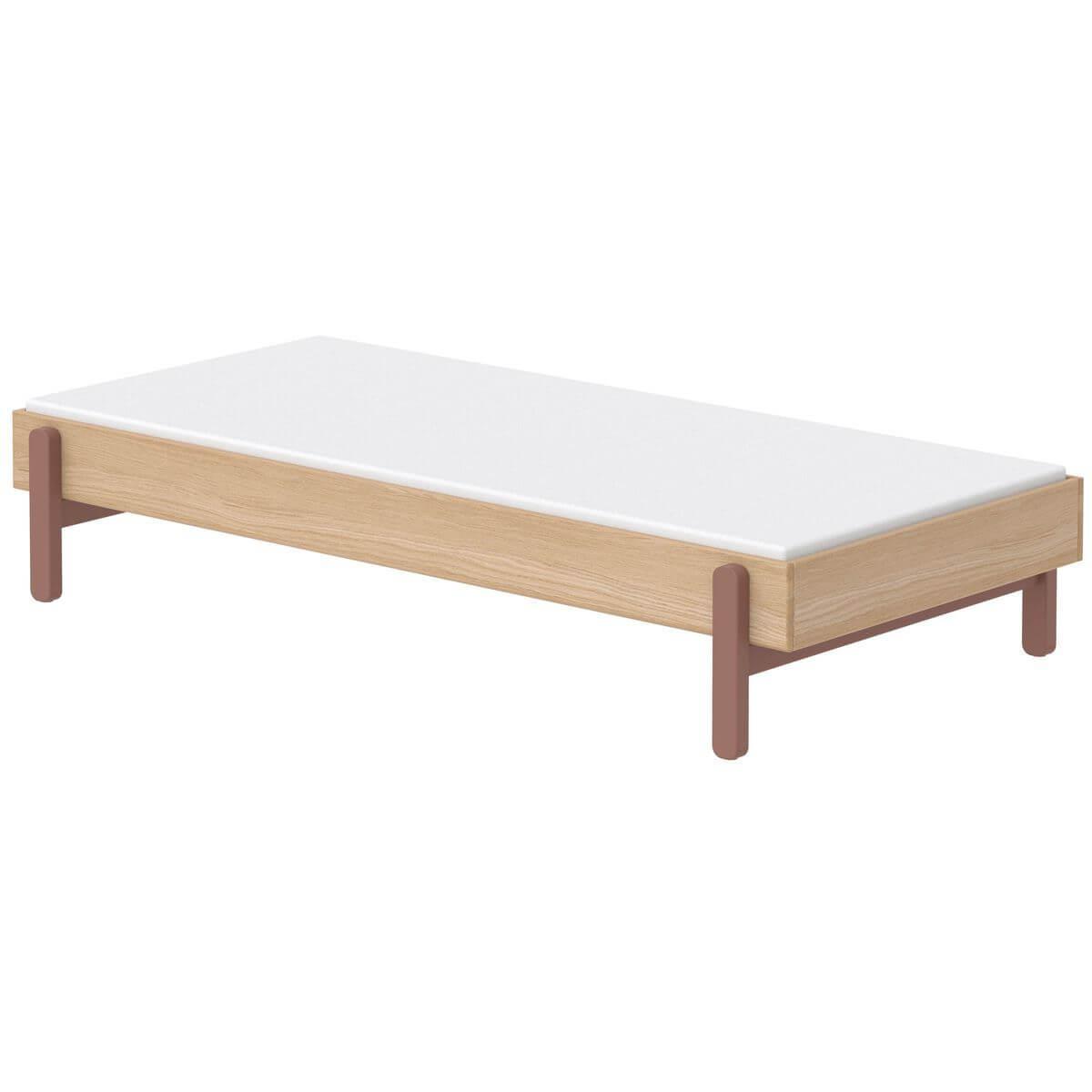 Lit bas 90x200cm POPSICLE Flexa chêne-cherry