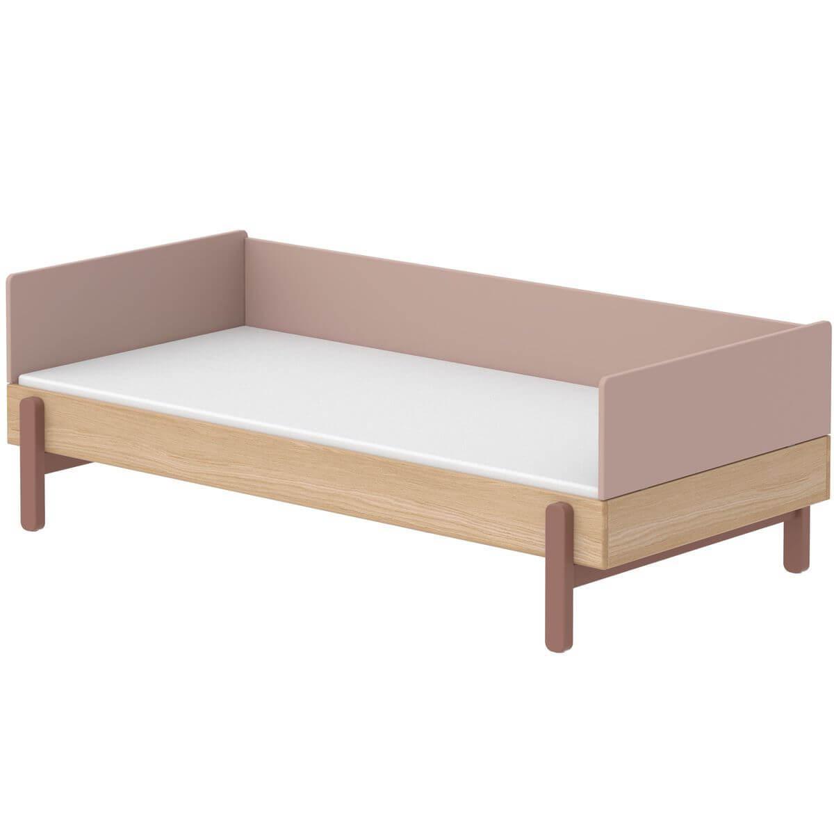 Lit bas 90x200cm POPSICLE Flexa chêne-cherry