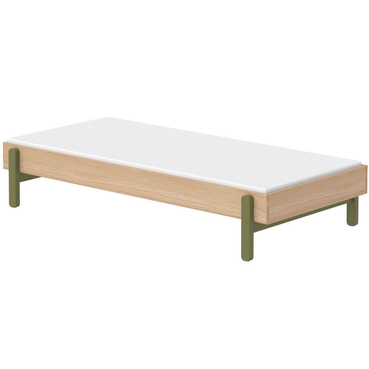 Lit bas 90x200cm POPSICLE Flexa chêne-kiwi