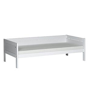 Lit bas 90x200cm sommier de luxe Lifetime blanc