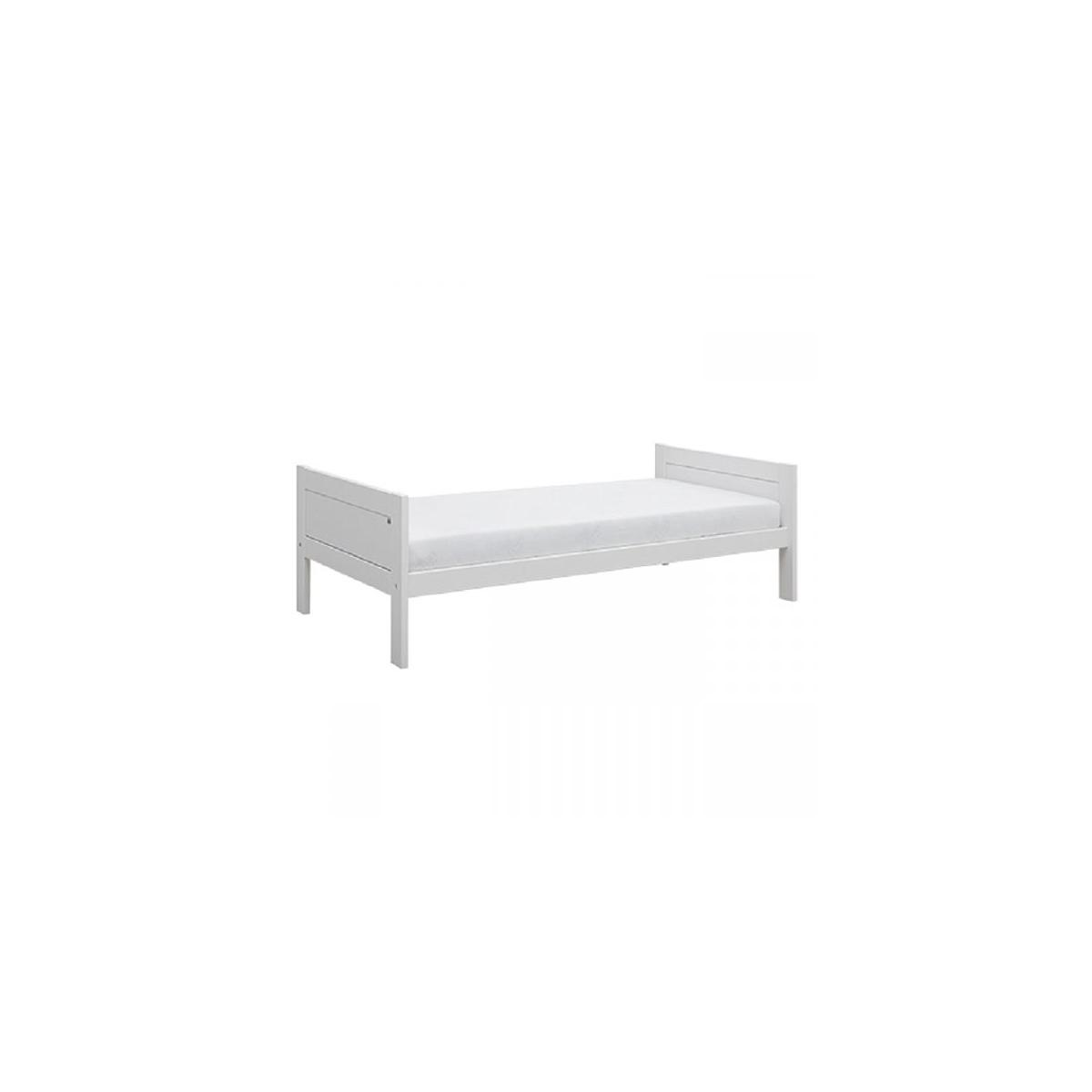 Lit bas 90x200cm sommier LUXE Lifetime blanc