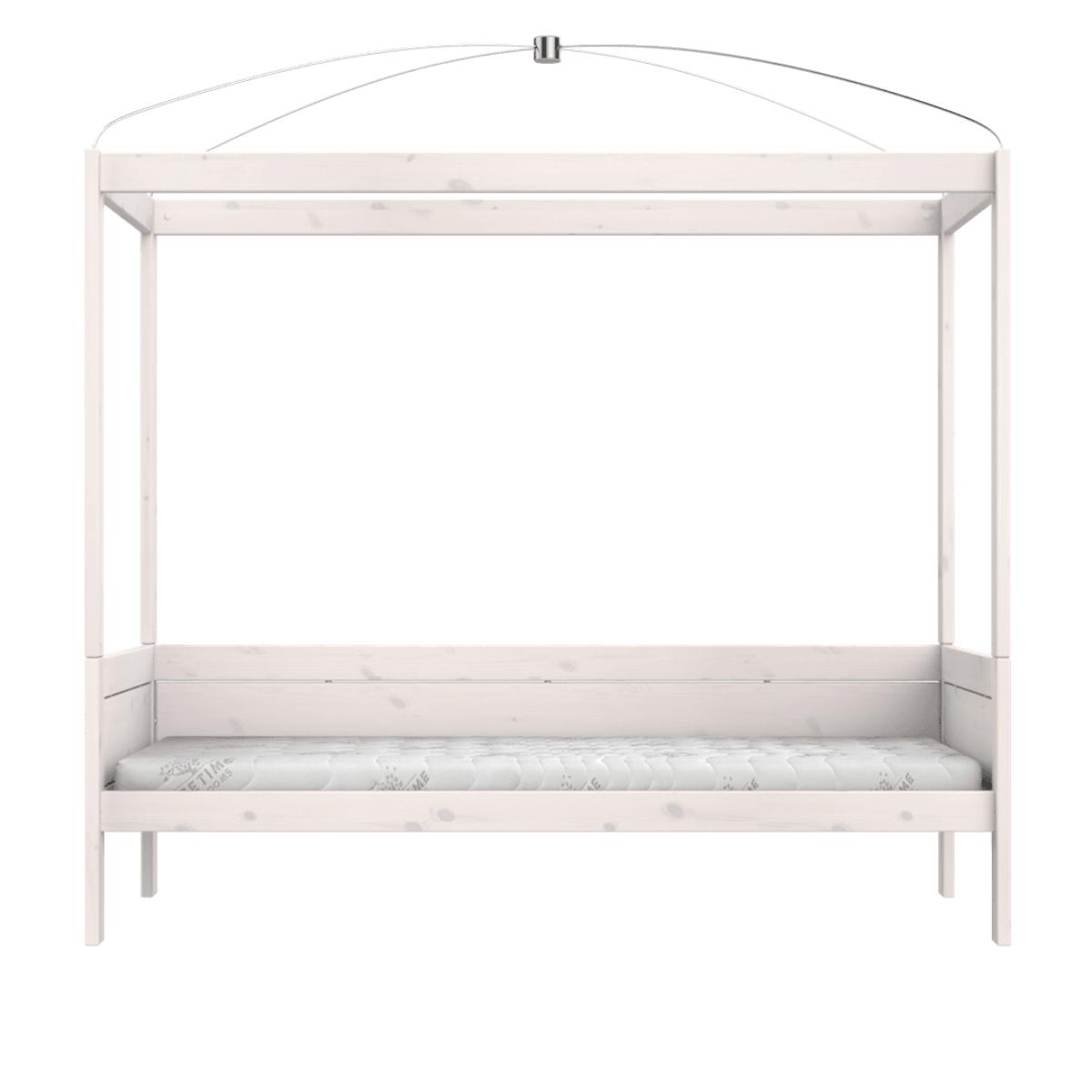 Lit bas baldaquin 90x200cm DELUXE Lifetime blanchi