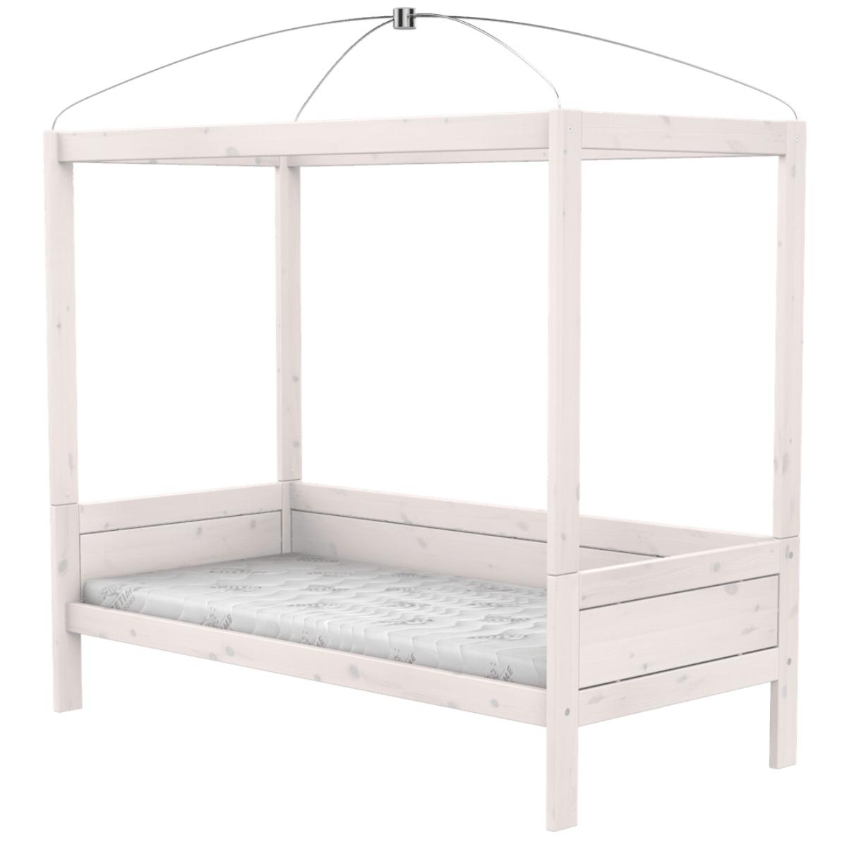 Lit bas baldaquin 90x200cm DELUXE Lifetime blanchi