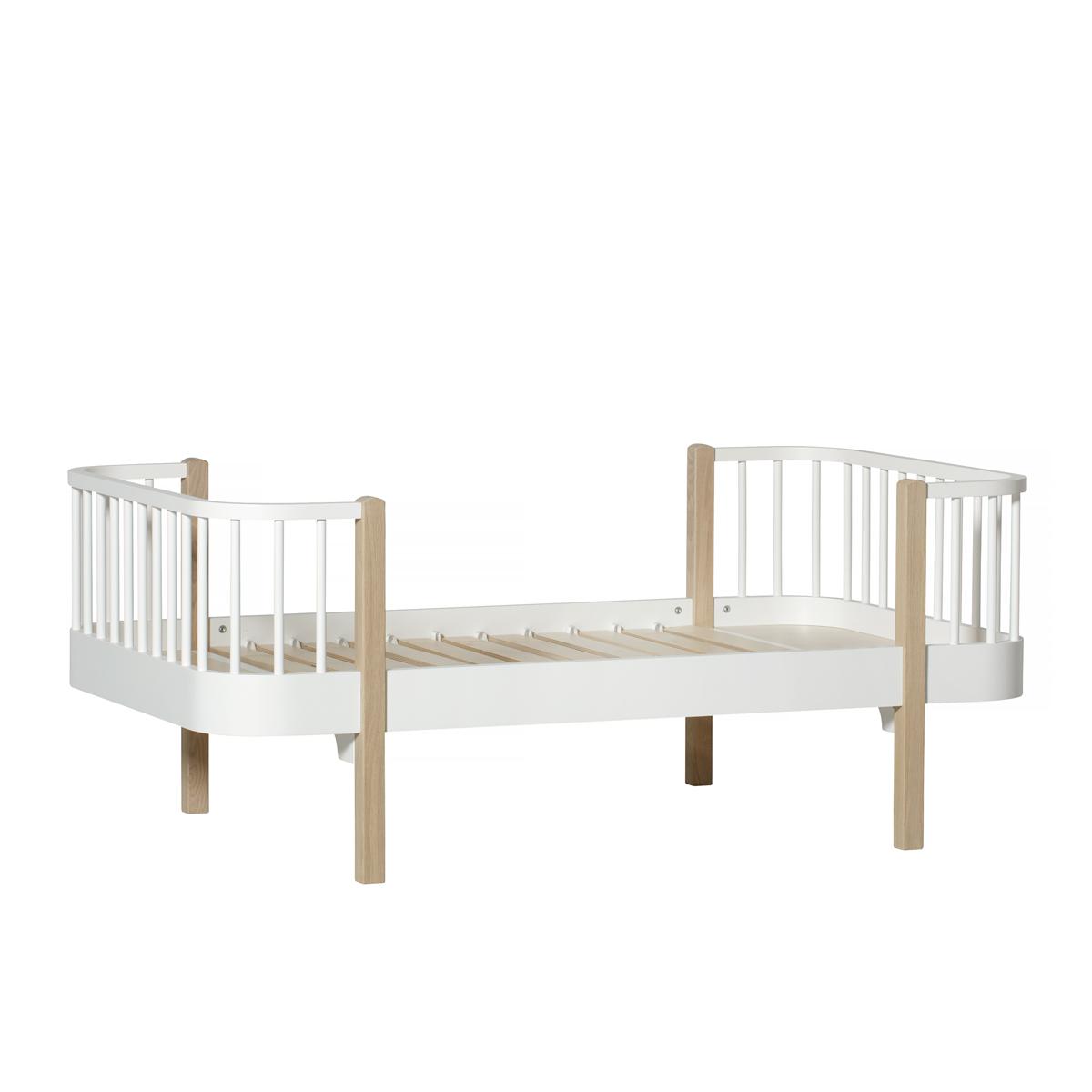 Abitare Kids Lu Lit Bas Evolutif 90x160cm Wood Oliver Furniture Blanc Chene