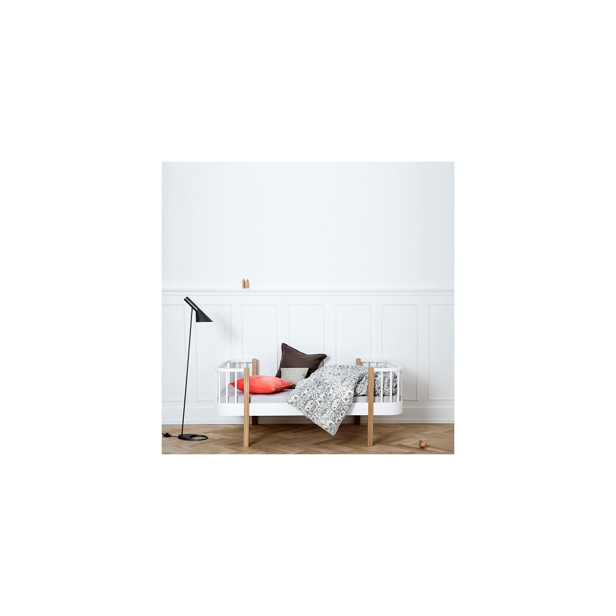 Lit bas évolutif 90x160cm WOOD ORIGINAL Oliver Furniture blanc-chêne
