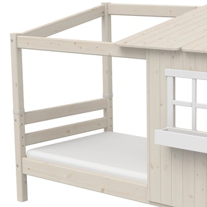 Lit bas évolutif cabane 90x200cm 1/2 PLAY HOUSE CLASSIC Flexa blanc